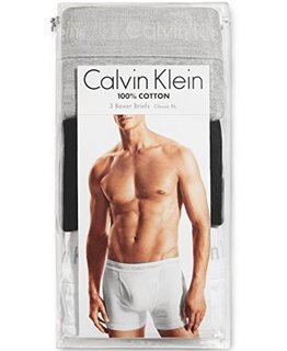 CALVIN KLEIN Classic 男士平角内裤 3条装 黑白灰