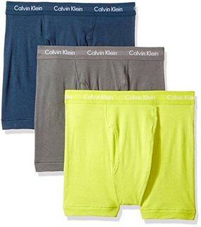 CALVIN KLEIN Classic 男士平角内裤 3条装 灰黄蓝