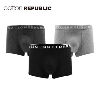 cotton REPUBLIC 棉花共和国 男士平角内裤 3条装