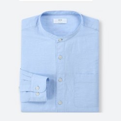 优衣库 UNIQLO 优衣库 406429 男士棉麻立领衬衫