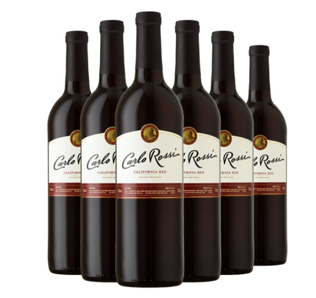 Carlo Rossi 加州乐事 半干红葡萄酒 6瓶*750ml套装