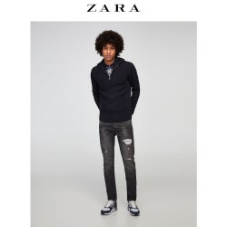 ZARA 06855466822 男士剪洞紧身牛仔裤