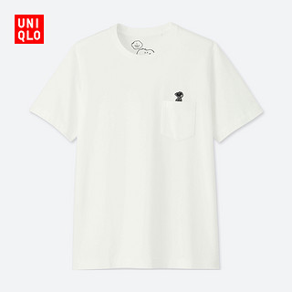 UNIQLO 优衣库 UT KAWS X PEANUTS 407351 男士口袋T恤 白色 XS 