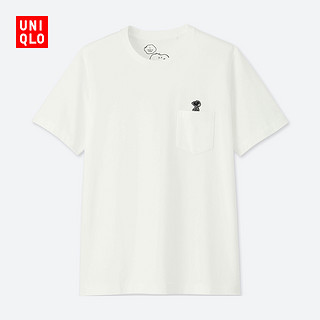 UNIQLO 优衣库 UT KAWS X PEANUTS 407351 男士口袋T恤 白色 XL 