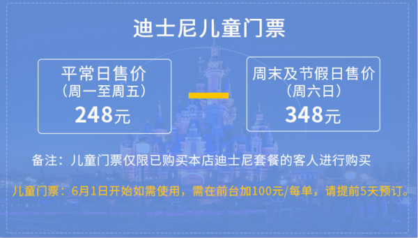 424生活旅行日：上海浦东绿地铂骊酒店1晚住宿+双早+迪士尼门票2张+接送机