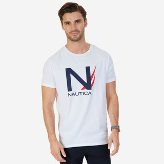 NAUTICA 诺帝卡 男士字母图案T恤