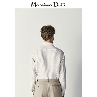 Massimo Dutti JOIN LIFE 环保系列 00162479710 男士修身条纹亚麻衬衫 M