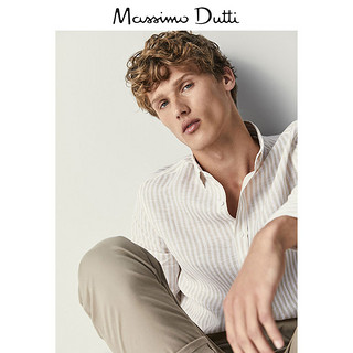 Massimo Dutti JOIN LIFE 环保系列 00162479710 男士修身条纹亚麻衬衫 M