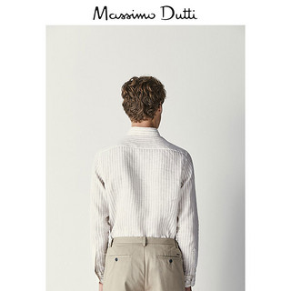 Massimo Dutti JOIN LIFE 环保系列 00162479710 男士修身条纹亚麻衬衫 XL