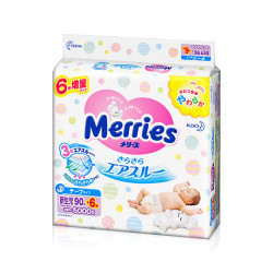Merries 妙而舒 婴儿纸尿裤 NB90+6 *4件
