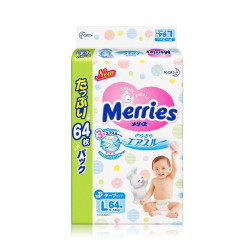 Merries 妙而舒 婴幼儿纸尿裤 L64 超值装 *4件
