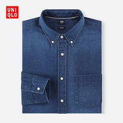 男装 牛仔修身衬衫(水洗产品)(长袖) 406558 优衣库UNIQLO