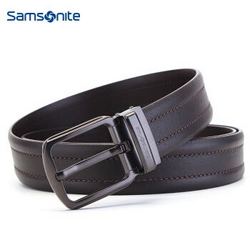 新秀丽（Samsonite） 男士皮带休闲商务腰带针扣皮带头层牛皮裤带 棕色 TK2*03011 120CM