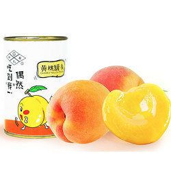 四菱新鲜糖水黄桃罐头砀山特产水果罐头休闲零食425Gx5罐整箱包邮