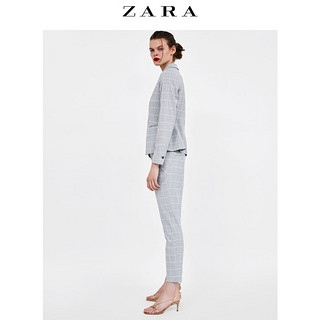 ZARA 02753030811 浅灰格纹修身西装 