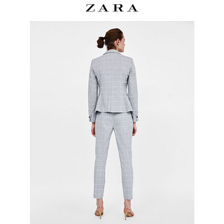 ZARA 02753030811 浅灰格纹修身西装 