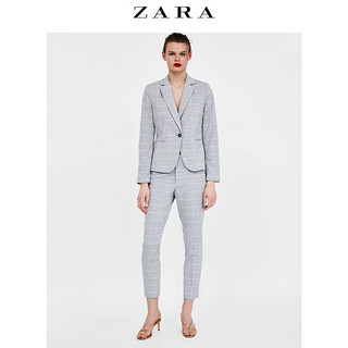 ZARA 02753030811 浅灰格纹修身西装  165/80A