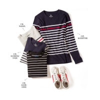 GIORDANO 佐丹奴 91026606 男士横条纹T恤