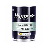 Wanpy 顽皮 happy100 黑标牛肉蔬菜全犬罐头 375g *3件