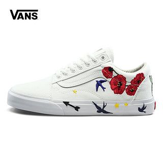  Vans 范斯 OLD SKOOL VN0A38G1T29 中性款帆布滑板鞋  34.5 白色彩色 