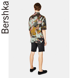 Bershka 00951966512 男士植物印花短袖衬衫  XL