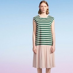 UNIQLO 优衣库 407508 女士条纹拼接打褶连衣裙