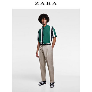 ZARA 03057402500 男士拼色条纹短袖衬衫 