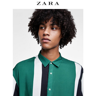 ZARA 03057402500 男士拼色条纹短袖衬衫 