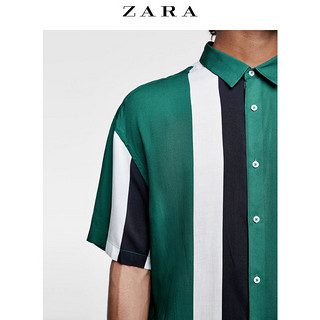 ZARA 03057402500 男士拼色条纹短袖衬衫 