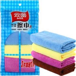 云蕾 抹布超细纤维擦巾百洁布洗洁巾洗碗布30*30cm(4片装) 12704