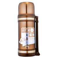 沐沫 不锈钢便携式保温水壶 香槟金 1.2L 