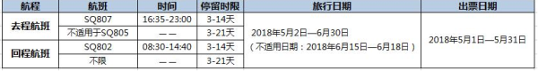 五星新加坡航空 北京-新加坡3-14天往返含税机票