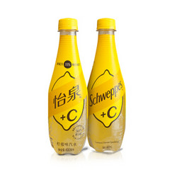 怡泉 Schweppes +C 柠檬味汽水 碳酸饮料 500ml/400ml*12瓶 整箱装 可口可乐公司出品 新老包装随机发货 *3件