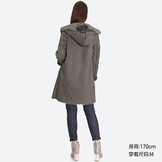 UNIQLO 优衣库 402712 女士仿皮连帽大衣