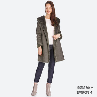 UNIQLO 优衣库 402712 女士仿皮连帽大衣