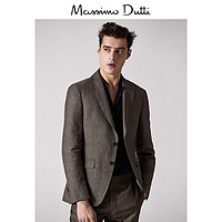 Massimo Dutti 02056140763 男士格纹亚麻西装外套 