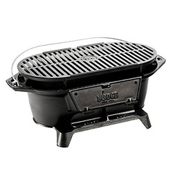 Lodge L410 Pre-Seasoned Sportsman's Charcoal Grill , Black铸铁烤炉