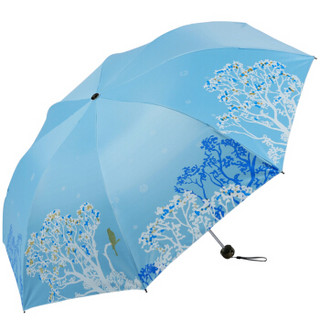 商品paradise 天堂伞 31839e 黑胶三折晴雨伞 天兰色