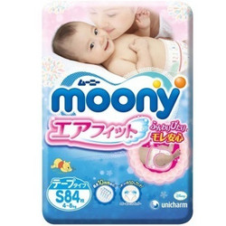 moony 尤妮佳 婴儿纸尿裤 S84片 *6件