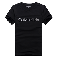 Calvin Klein Jeans 男士纯色烫银字母LOGO T恤