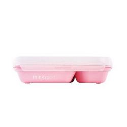 thinkbaby 儿童不锈钢餐具餐盘饭盒 宝宝野餐盒附刀叉 粉色 +凑单品