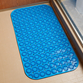 绿之源浴室垫防滑垫 卫生间地垫水晶刺按摩带吸盘脚垫50*80cm蓝色