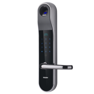 海尔(Haier)指纹锁 家用防盗门智能锁密码锁电子门锁 左开右开通用版 有天地钩 HL-33PF3 枪黑色
