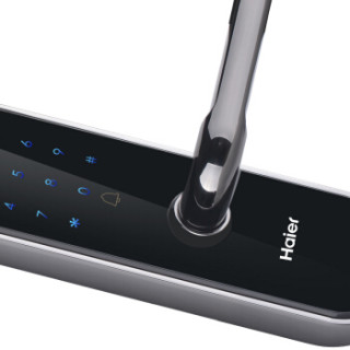 海尔(Haier)指纹锁 家用防盗门智能锁密码锁电子门锁 左开右开通用版 有天地钩 HL-33PF3 枪黑色