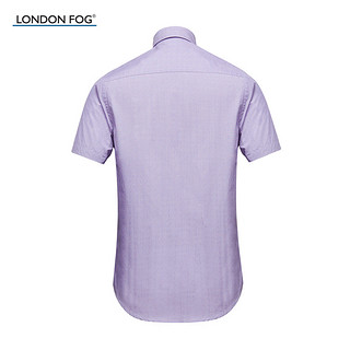 LONDON FOG LS11WH108 男士纯棉薄款宽松短袖衬衫 浅紫 180/96B 