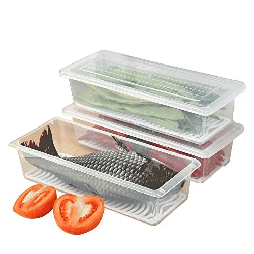 宝优妮 DQ-9021-3 冰箱保鲜带盖沥水收纳盒