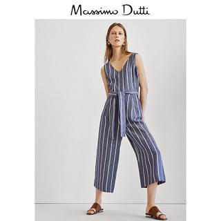 Massimo Dutti 06606949401 女士条纹连体裤  海蓝色 36 