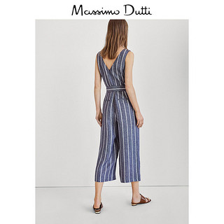 Massimo Dutti 06606949401 女士条纹连体裤  海蓝色 36 