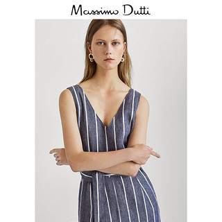 Massimo Dutti 06606949401 女士条纹连体裤  海蓝色 36 