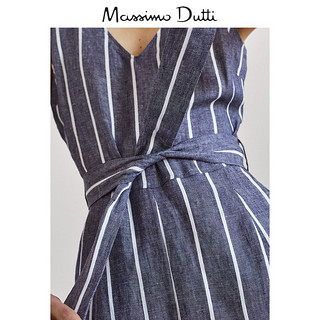 Massimo Dutti 06606949401 女士条纹连体裤  海蓝色 36 